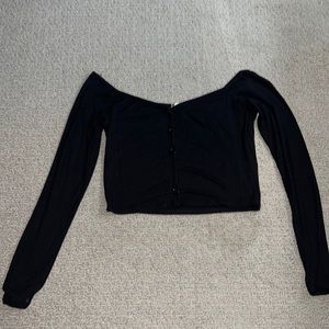 Ribbed off shoulder crop top